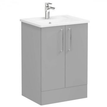 Unitate de baza lavoar baie, cu usi 60cm pe pardoseala, mat rock grey, cu angular lavoar   chiuveta baie   68184