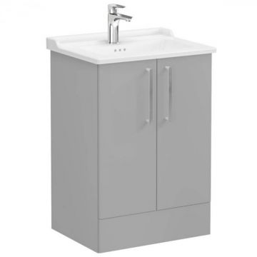 Unitate de baza lavoar baie, cu usi 60cm pe pardoseala, mat rock grey, cu classical lavoar   chiuveta baie   68196
