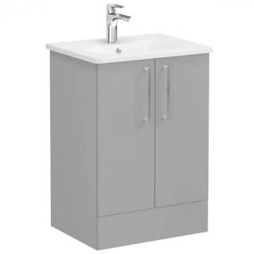 Unitate de baza lavoar baie, cu usi 60cm pe pardoseala, mat rock grey, cu rounded lavoar   chiuveta baie   68188