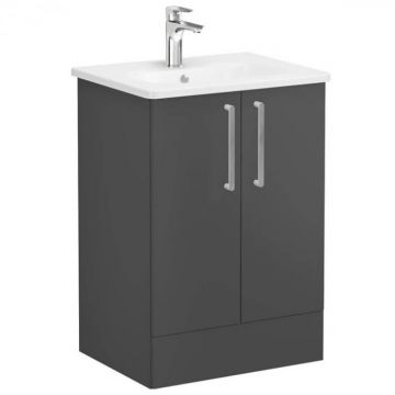 Unitate de baza lavoar baie, cu usi 60cm pe pardoseala, mat storm grey, cu rounded lavoar   chiuveta baie   68189