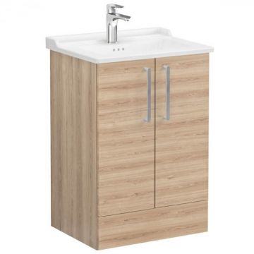 Unitate de baza lavoar baie, cu usi 60cm pe pardoseala, natural oak, cu classical lavoar   chiuveta baie   68199