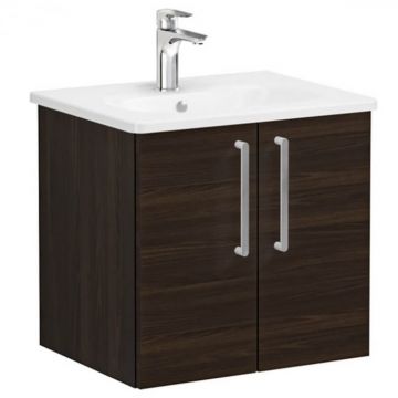 Unitate de baza lavoar baie, cu usi 60cm walnut, cu rounded lavoar   chiuveta baie   66349