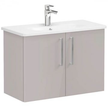 Unitate de baza lavoar baie, cu usi 80cm, compact, inalt gloss sahara beige, cu rounded lavoar   chiuveta baie   66405