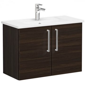 Unitate de baza lavoar baie, cu usi 80cm, compact, walnut, cu angular lavoar   chiuveta baie   66396