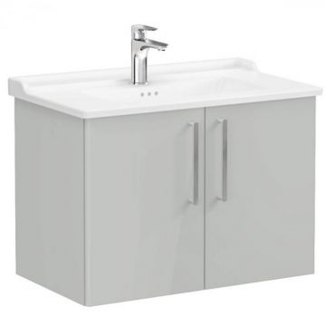 Unitate de baza lavoar baie, cu usi 80cm, inalt gloss pearl grey, cu classical lavoar   chiuveta baie   68157