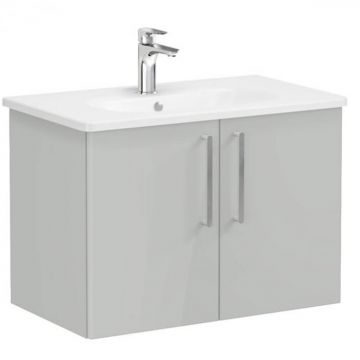 Unitate de baza lavoar baie, cu usi 80cm, inalt gloss pearl grey, cu rounded lavoar   chiuveta baie   66395