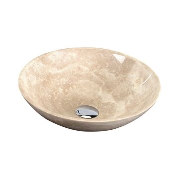 Chiuvetă crem rotundă din piatră ø 40 cm Blok 1 – Sapho