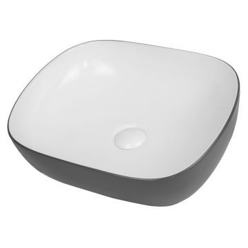 Lavoar pe blat Fluminia, Indus, dreptunghiular, 48.5 x 39.5 cm, alb-gri