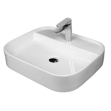 Lavoar pe blat Fluminia, Juno, 55 cm, dreptunghiular, 55 x 45 cm, alb