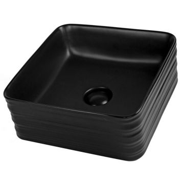 Lavoar pe blat, Fluminia, My Black Box, patrat, 39 x 39 cm, cu ventil, negru mat