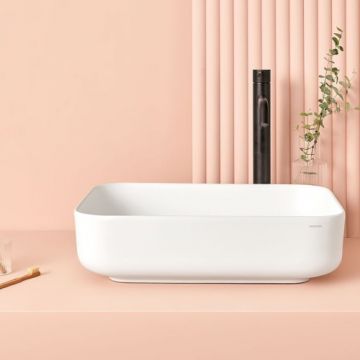 Lavoar pe blat Sanycces Catania, alb mat - Dimensiune 50x40 cm