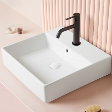 Lavoar pe blat Sanycces Roma, alb lucios - Dimensiune 60x47x14,5 cm