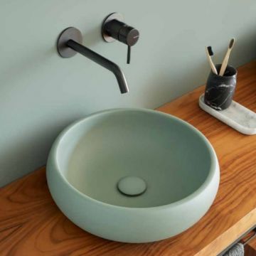 Lavoar pe blat Sanycces Rondo, verde mat - Dimensiune 40x12 cm