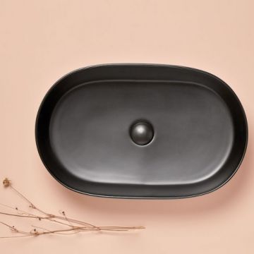 Lavoar pe blat Sanycces Trapani, negru mat