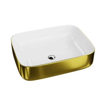 Lavoar pe blat Spectrum, Castor Gold White, dreptunghiular rotunjit, auriu lucios-alb