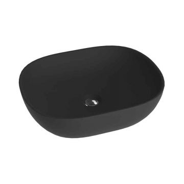 Lavoar pe blat Spectrum, Rodos Black, dreptunghiular rotunjit, negru mat