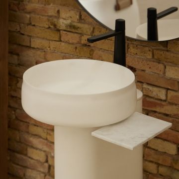 Lavoar Sanycces Duna alb mat cu piedestal freestanding