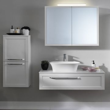 Masca cu blat pentru lavoar, Kolpasan, Blanche, 110 cm, alb