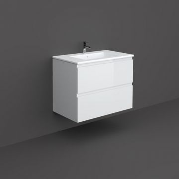 Mobilier suspendat, Rak, Joy, pentru lavoar incastrabil, 80 cm, alb