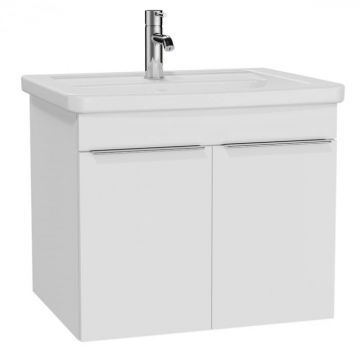 Quadrum Unitate de baza lavoar baie, 65cm, cu usi, alb inalt gloss   62539