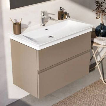 Set mobilier suspendat Ideal Standard Finesse gri-bej mat 80 cm cu lavoar - Dimensiune 80 cm