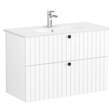 Unitate de baza lavoar baie, cu doua sertare 100cm, alb mat, cu rounded lavoar   chiuveta baie   69457