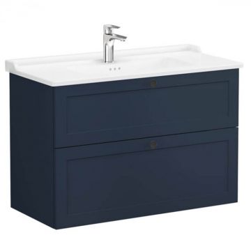 Unitate de baza lavoar baie, cu doua sertare 100cm, mat dark albastru, cu classical lavoar   chiuveta baie   68895