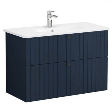 Unitate de baza lavoar baie, cu doua sertare 100cm, mat dark albastru, cu rounded lavoar   chiuveta baie   69462