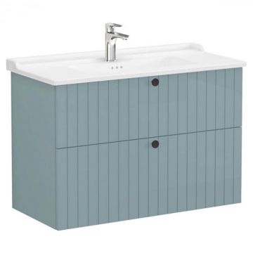 Unitate de baza lavoar baie, cu doua sertare 100cm, mat fijord green, cu classical lavoar   chiuveta baie   69467