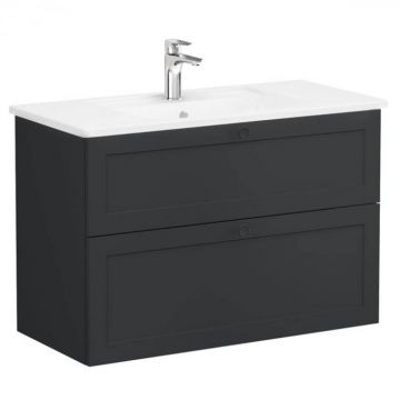 Unitate de baza lavoar baie, cu doua sertare 100cm, mat graphite, cu angular lavoar   chiuveta baie   68880