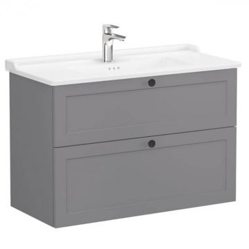 Unitate de baza lavoar baie, cu doua sertare 100cm, mat grey, cu classical lavoar   chiuveta baie   68892