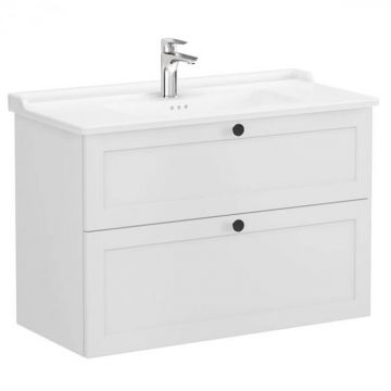 Unitate de baza lavoar baie, cu doua sertare 100cm, mat gri deschis, cu classical lavoar   chiuveta baie   68891