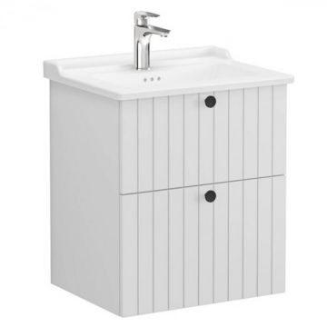 Unitate de baza lavoar baie, cu doua sertare 60cm mat gri deschis, cu classical lavoar   chiuveta baie   69423