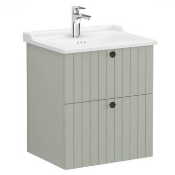 Unitate de baza lavoar baie, cu doua sertare 60cm mat retro green, cu classical lavoar   chiuveta baie   69428