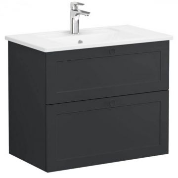 Unitate de baza lavoar baie, cu doua sertare 80cm, mat graphite, cu angular lavoar   chiuveta baie   68859