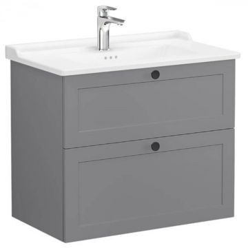 Unitate de baza lavoar baie, cu doua sertare 80cm, mat grey, cu classical lavoar   chiuveta baie   68871
