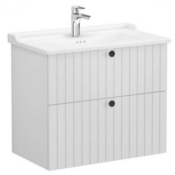 Unitate de baza lavoar baie, cu doua sertare 80cm, mat gri deschis, cu classical lavoar   chiuveta baie   69444