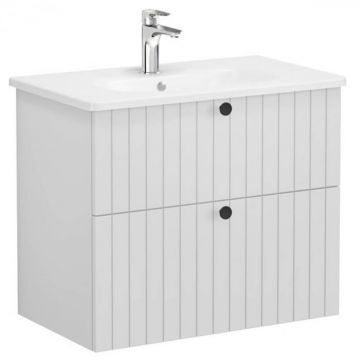 Unitate de baza lavoar baie, cu doua sertare 80cm, mat gri deschis, cu rounded lavoar   chiuveta baie   69437