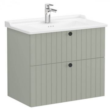 Unitate de baza lavoar baie, cu doua sertare 80cm, mat retro green, cu classical lavoar   chiuveta baie   69449