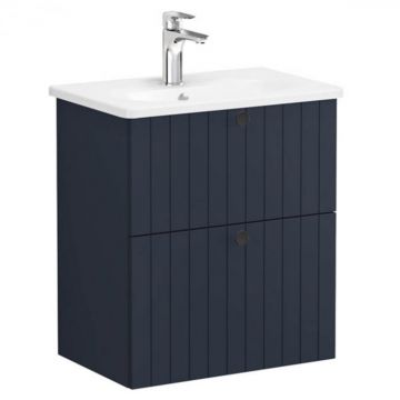 Unitate de baza lavoar baie, cu doua sertare, compact 60cm mat dark albastru, cu rounded lavoar   chiuveta baie   69245