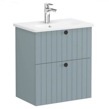 Unitate de baza lavoar baie, cu doua sertare, compact 60cm mat fijord green, cu rounded lavoar   chiuveta baie   69243