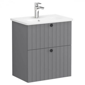 Unitate de baza lavoar baie, cu doua sertare, compact 60cm mat grey, cu rounded lavoar   chiuveta baie   69242