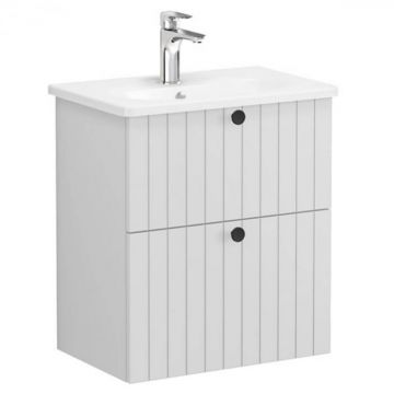 Unitate de baza lavoar baie, cu doua sertare, compact 60cm mat gri deschis, cu rounded lavoar   chiuveta baie   69241