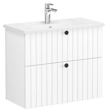 Unitate de baza lavoar baie, cu doua sertare, compact 80cm, alb mat, cu angular lavoar   chiuveta baie   69247