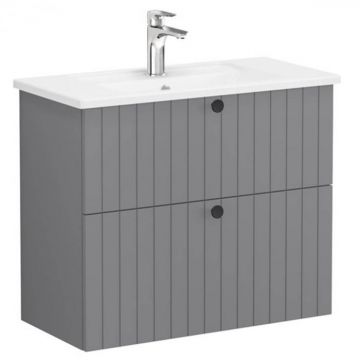 Unitate de baza lavoar baie, cu doua sertare, compact 80cm, mat grey, cu angular lavoar   chiuveta baie   69249