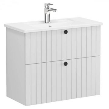 Unitate de baza lavoar baie, cu doua sertare, compact 80cm, mat gri deschis, cu angular lavoar   chiuveta baie   69248