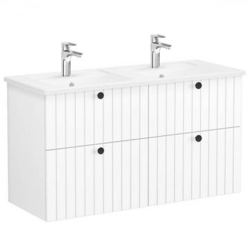 Unitate de baza lavoar baie, cu patru sertare 120 cm, alb mat, cu angular lavoar   chiuveta baie   69513