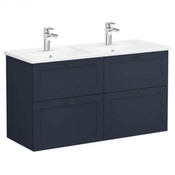 Unitate de baza lavoar baie, cu patru sertare 120 cm, mat dark albastru, cu angular lavoar   chiuveta baie   68944