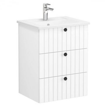 Unitate de baza lavoar baie, cu trei sertare 60cm alb mat, cu angular lavoar   chiuveta baie   69471