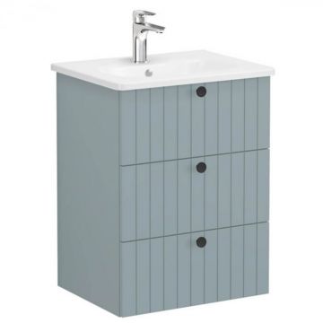 Unitate de baza lavoar baie, cu trei sertare 60cm mat fijord green, cu rounded lavoar   chiuveta baie   69481